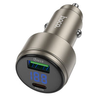 hoco Z57B Glorious 63W dual-port digital display PD45W+QC3.0 car charger set(C to C) - gold
