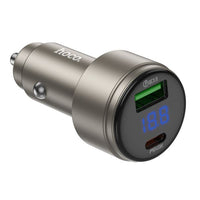 hoco Z57B Glorious 63W dual-port digital display PD45W+QC3.0 car charger set(C to C) - gold
