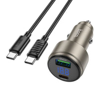 hoco Z57B Glorious 63W dual-port digital display PD45W+QC3.0 car charger - gold
