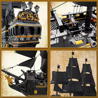 Mould King 13186 Pirates Ship Model Building Blocks Kits MOC Large Black Pearl
