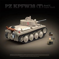 QUANGUAN 100285 PZ KPFW38(T) Ausf.F Light Tank with 730 Pieces
