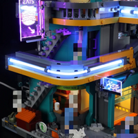 FunWhole F9042 Cyberpunk Neon City: Neon Oasis Apartment Building with 2507 Pieces
