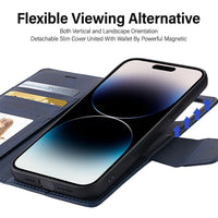 Hanman 2 in 1 Detachable Flip Leather Wallet Case With Magnetic Ring for iPhone 17 Pro / 18 Pro
