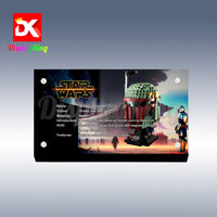 Display King - Acrylic display plaque for Lego Boba Fett Helmet 75277
