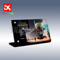 Display King - Acrylic display plaque for Lego Boba Fett Helmet 75277
