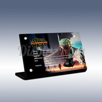 Display King - Acrylic display plaque for Lego Boba Fett Helmet 75277
