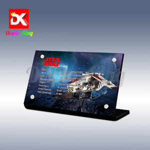 Display King - Acrylic display plaque for LEGO Republic Gunship 75309