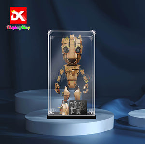 Display King - Acrylic display case for LEGO® l am Groot 76217 3mm Thickness dust-Free and Crystal Clear Display case with Screw