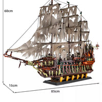 Mould King 13138 Pirates Ship Model Building Blocks Kits, MOC Dutchman Sailboat