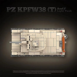 QUANGUAN 100285 PZ KPFW38(T) Ausf.F Light Tank with 730 Pieces