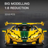 JIESTAR 91101 Yellow McLaren Sports Car With 3316 Pieces
