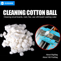 SUNSHINE Absorbent Cotton Balls For Cleaning Circuit Boards And Rosin Flux Use With Board Washing Water
