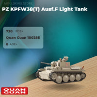 QUANGUAN 100285 PZ KPFW38(T) Ausf.F Light Tank with 730 Pieces
