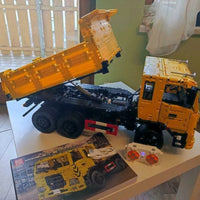 Mould King 17012 Remote Control Three Way Dumper Truck Vehicle Building Toy Set