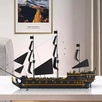 Mould King 13186 Pirates Ship Model Building Blocks Kits MOC Large Black Pearl
