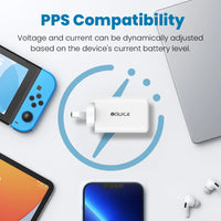 iQuick NANO ENERGY 2 65W PD3.0 Dual USB-C and USB-A Ports Charging Adapter-White
