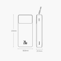 Baseus Bipow Fast Charging Power Bank 20000mAh 20W (Overseas Edition) PPBD050501-Black
