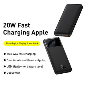 Baseus Bipow Fast Charging Power Bank 20000mAh 20W (Overseas Edition) PPBD050501-Black