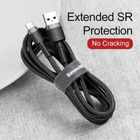Baseus Cafule Fast Charge USB Data Charging Cable USB to Type-C 2A 3M-Deep Grey+Black