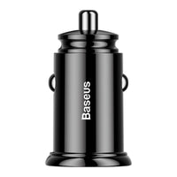 Baseus Circular Plastic A+A 30W Dual QC3.0 Quick Car Charger-W