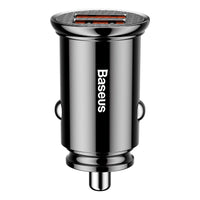 Baseus Circular Plastic A+A 30W Dual QC3.0 Quick Car Charger-W
