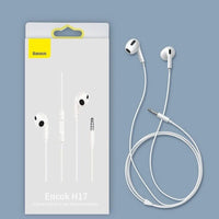 Baseus Earphones Encok H17 with Microphone 3.5mm Ports NGCR020002-White
