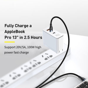 Baseus Flash Series One-for-two Fast Charging Data Cable Type-C to C+C 100W 1.5m