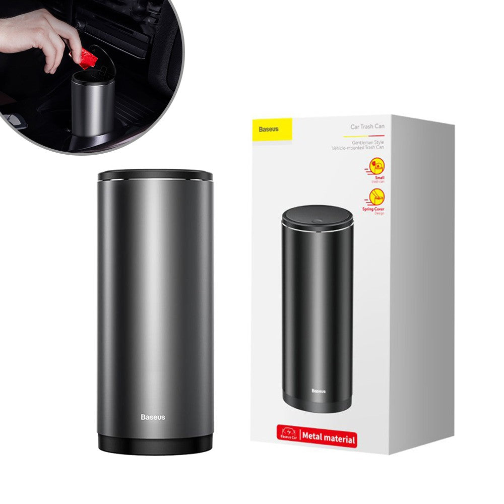 BASEUS Poubelle Voiture Gentleman Style - Noire Avec 1 Rouleau Sacs 30 Pièces - Pratique Et Élégante