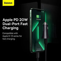 Baseus Golden Contactor Pro Dual Fast Charger Car Charger C+C 40W (CGJP000013)-Dark Gray
