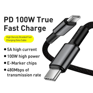 Baseus High Density Braided Fast Charging Data Cable Type-C to Type-C 100W 2M