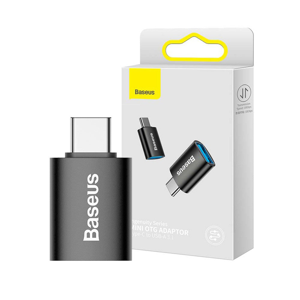 Baseus Converter Ingenuity Series Mini OTG Adaptor USB-A 3.1 Male to Type-C Female Black (ZJJQ000101 Baseus Converter Ingenuity Series Mini OTG Adaptor USB-A 3.1 Male to Type-C Female Black (ZJJQ000101