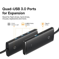 Baseus Lite Series 4-Port Type-C HUB Adapter (Type-C to USB 3.04 )
