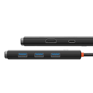 Baseus Lite Series 5-Port Type-C HUB Docking Station (Type-C to HDMI+USB3.03+PD)-Black