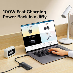 Baseus Lite Series 6-Port Type-C HUB Docking Station (Type-C to HDMI+USB3.02+PD+SD/TF)-Black