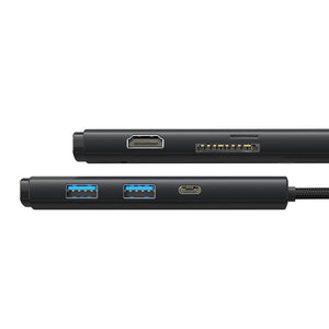 Baseus Lite Series 6-Port Type-C HUB Docking Station (Type-C to HDMI+USB3.02+PD+SD/TF)-Black