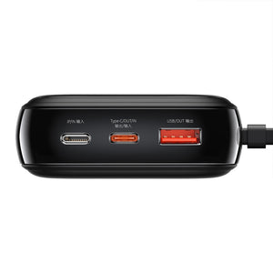 Baseus Qpow Digital Display Power Bank 20000mAh 22.5W with Type-C Cable (PPQD-I01)-Black