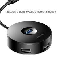 Baseus Round Box HUB Adapter (USB3.0 to USB3.0 x 1 + USB2.0 x 3) 1m
