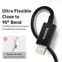 Baseus Superior Series Fast Charging Data Cable USB to iP 2.4A
