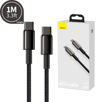 Baseus Tungsten Gold Fast Charging Data Cable Type-C to Type-C 100W
