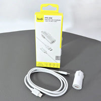 sky Budi CC062TTTW PD 33W USB C Mini car charger with Type-C to C combo
