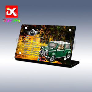 Display King - Acrylic display plaque for Lego mini Cooper 10242