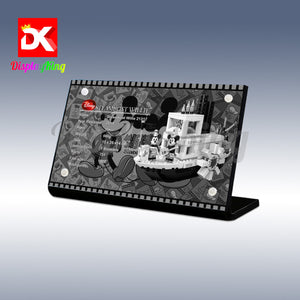 Display King - Acrylic display plaque for Lego Steamboat Willie 21317