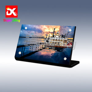 Display King - Acrylic display plaque for Lego River Steamboat 21356