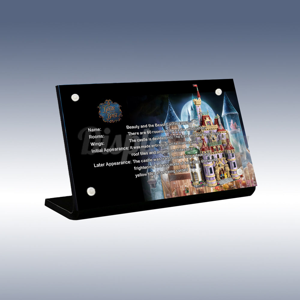 Display King - Acrylic display plaque for Lego Beauty and the Beast Castle 43263
