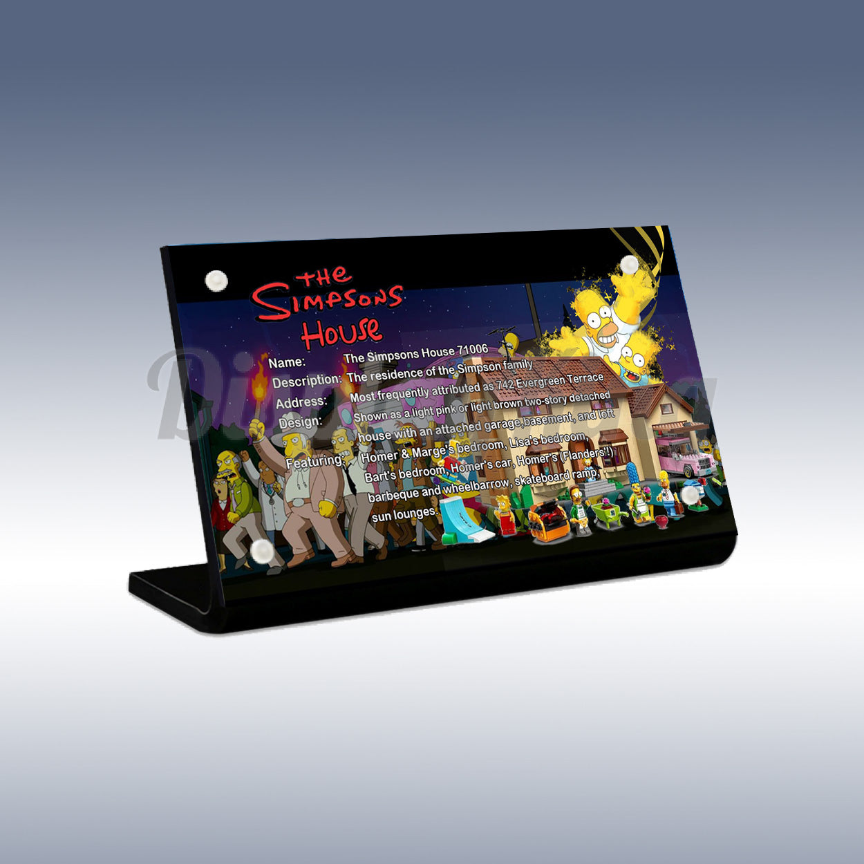 Display King Acrylic display plaque for Lego The Simpsons House