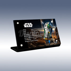 Display King - Acrylic display plaque for Lego Jango Fett's Firespray-class Starship 75409