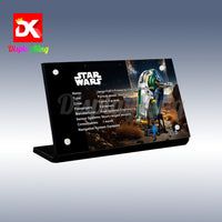 Display King - Acrylic display plaque for Lego Jango Fett's Firespray-class Starship 75409
