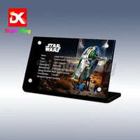 Display King - Acrylic display plaque for Lego Jango Fett's Firespray-class Starship 75409
