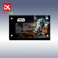 Display King - Acrylic display plaque for Lego Jango Fett's Firespray-class Starship 75409