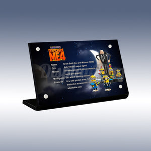 Display King - Acrylic display plaque for Lego Brick-Built Gru and Minions 75582